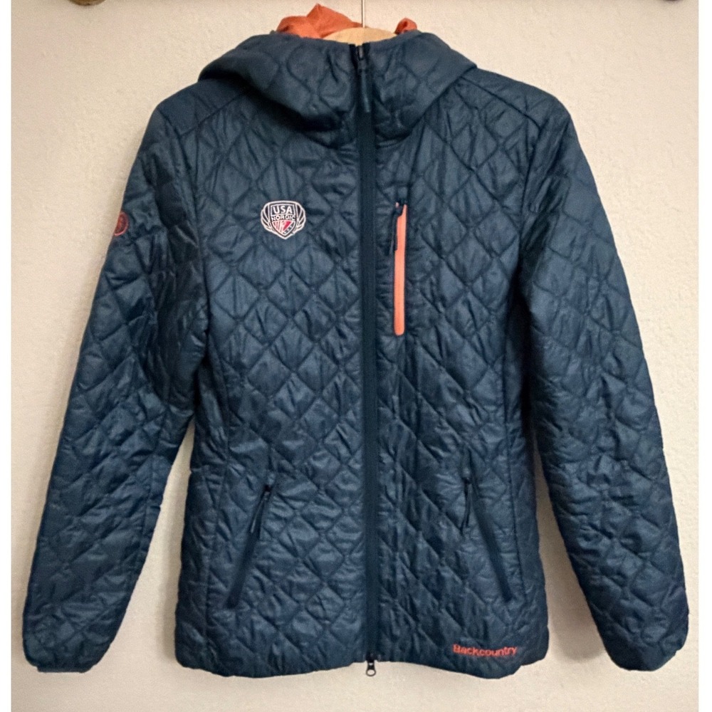 Backcountry Mens USA Nordic Pertex Quantum Quilted Hooded Jacket Navy XS
